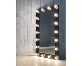 Гримерное зеркало с подсветкой лампочками в раме венге 140х80 см