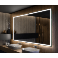 Зеркало в ванную комнату с внешней подсветкой светодиодной лентой Люмиро
