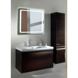 Квадратное зеркало с подсветкой в ванной Катро 50x50 см